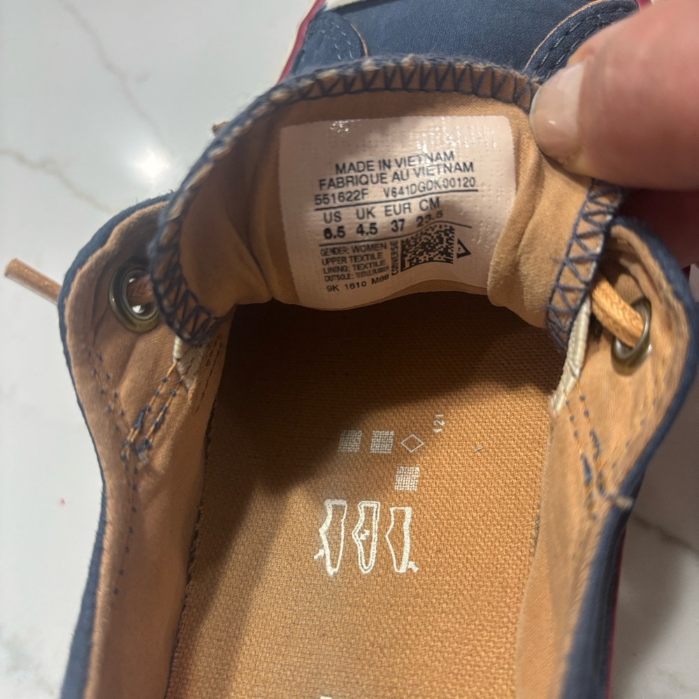 Converse Navy Canvas Low-Top Sneakers with Tan Laces - Picture 10 of 12